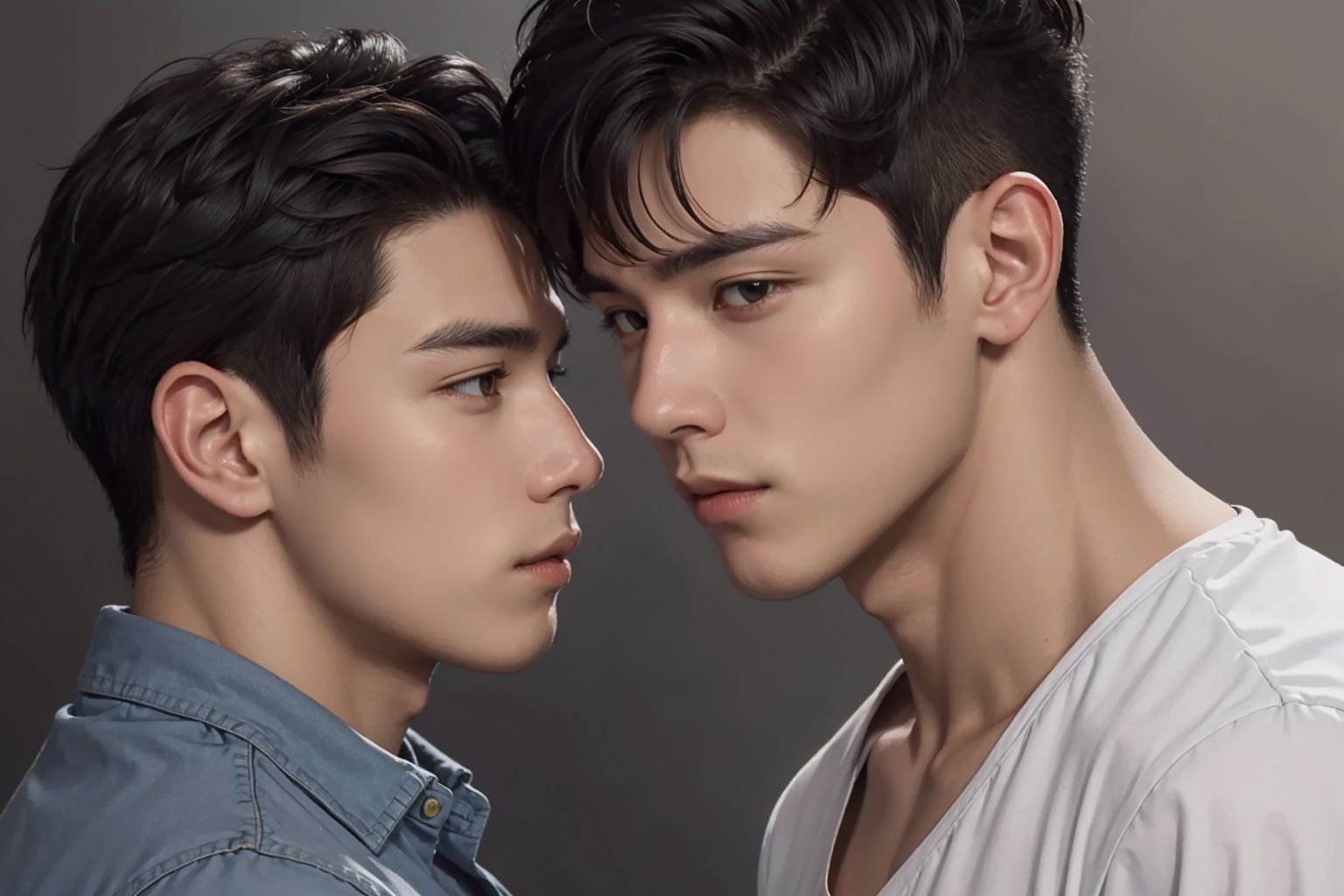 00459-3995340510-(2boys_1.4),yaoi,perfect handsome face,broad shoulders,narrow waist,_short hair,black hair,dynamic pose,_best quality,masterpiec.jpg